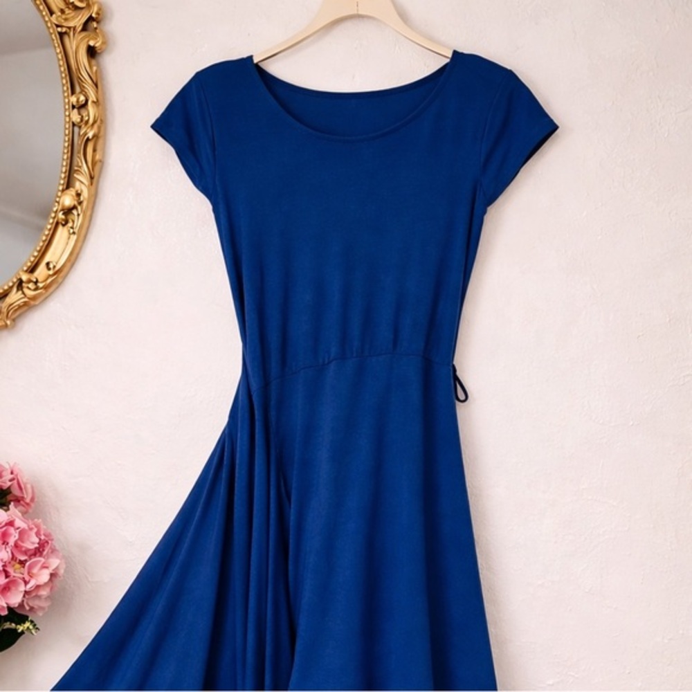 Aritzia Wilfred Royal Blue Asymmetrical Dress Size S”